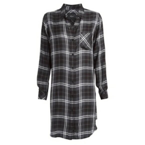 Rails Bianca Shirt Dress in Onyx Slate White - Small - Picture 9 of 11